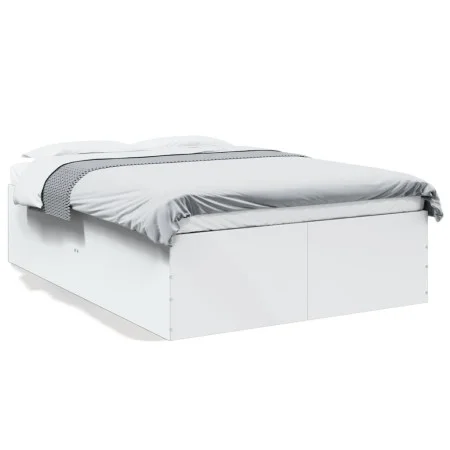 White engineered wood bed frame 140x190 cm by vidaXL, Beds and slatted bases - Ref: Foro24-3280937, Price: 143,75 €, Discount: %
