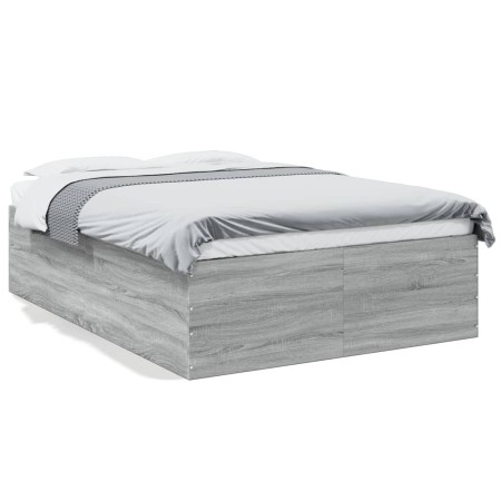 Estructura de cama madera de ingeniería gris Sonoma 140x190 cm de vidaXL, Camas y somieres - Ref: Foro24-3280942, Precio: 149...