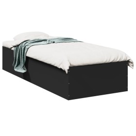 Schwarzer Bettrahmen aus Holzwerkstoff, 90 x 200 cm von vidaXL, Betten und Lattenroste - Ref: Foro24-3281057, Preis: 96,13 €,...