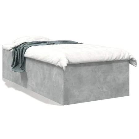 Concrete gray engineered wood bed frame 90x190 cm by vidaXL, Beds and slatted bases - Ref: Foro24-3280975, Price: 106,03 €, D...