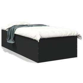 Estructura de cama madera de ingeniería negra 75x190 cm de vidaXL, Camas y somieres - Ref: Foro24-3280980, Precio: 103,95 €, ...