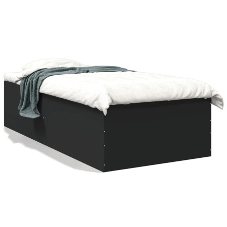 Schwarzer Bettrahmen aus Holzwerkstoff, 75 x 190 cm von vidaXL, Betten und Lattenroste - Ref: Foro24-3280980, Preis: 103,95 €...