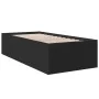Black engineered wood bed frame 75x190 cm by vidaXL, Beds and slatted bases - Ref: Foro24-3280980, Price: 102,73 €, Discount: %