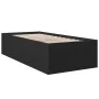 Black engineered wood bed frame 75x190 cm by vidaXL, Beds and slatted bases - Ref: Foro24-3280980, Price: 102,73 €, Discount: %