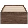 Oak brown engineered wood bed frame 100x200 cm by vidaXL, Beds and slatted bases - Ref: Foro24-3281055, Price: 98,66 €, Disco...