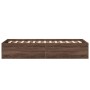 Bettgestell aus eichenbraunem Holzwerkstoff, 100 x 200 cm von vidaXL, Betten und Lattenroste - Ref: Foro24-3281055, Preis: 99...