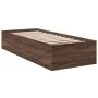 Oak brown engineered wood bed frame 100x200 cm by vidaXL, Beds and slatted bases - Ref: Foro24-3281055, Price: 98,66 €, Disco...