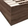 Oak brown engineered wood bed frame 100x200 cm by vidaXL, Beds and slatted bases - Ref: Foro24-3281055, Price: 98,66 €, Disco...