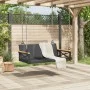 Black synthetic rattan swing bench 109x62x40 cm by vidaXL, garden benches - Ref: Foro24-368152, Price: 101,04 €, Discount: %