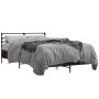 Engineered wood bed frame metal smoked oak 120x200cm by vidaXL, Beds and slatted bases - Ref: Foro24-3280039, Price: 128,91 €...