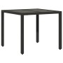 Set comedor jardín 3 pzas cojines ratán sintético vidrio negro by vidaXL, Garden sets - Ref: Foro24-3278543, Price: 213,92 €,...