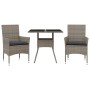 Garten-Essgruppe, 3-teilig, mit synthetischem Rattan und grauem Glas-Kissen. von vidaXL, Gartensets - Ref: Foro24-3278605, Pr...