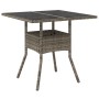 Garten-Essgruppe, 3-teilig, mit synthetischem Rattan und grauem Glas-Kissen. von vidaXL, Gartensets - Ref: Foro24-3278605, Pr...