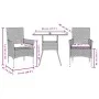 Garten-Essgruppe, 3-teilig, mit synthetischem Rattan und grauem Glas-Kissen. von vidaXL, Gartensets - Ref: Foro24-3278605, Pr...