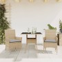 Garten-Essgruppe, 3-teilig, mit synthetischem Rattan, beigen Kissen und Glasplatte. von vidaXL, Gartensets - Ref: Foro24-3278...