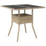 Garten-Essgruppe, 3-teilig, mit synthetischem Rattan, beigen Kissen und Glasplatte. von vidaXL, Gartensets - Ref: Foro24-3278...