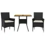3-piece garden dining set with black acacia PE rattan cushions by vidaXL, Garden sets - Ref: Foro24-3278709, Price: 219,71 €,...