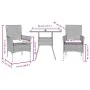 3-piece garden dining set with black acacia PE rattan cushions by vidaXL, Garden sets - Ref: Foro24-3278709, Price: 219,71 €,...