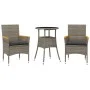 Garden dining set 3 pieces and gray glass synthetic rattan cushions by vidaXL, Garden sets - Ref: Foro24-3278723, Price: 197,...