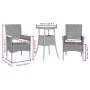 Garden dining set 3 pieces and gray glass synthetic rattan cushions by vidaXL, Garden sets - Ref: Foro24-3278723, Price: 197,...
