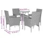 Set de comedor jardín 5 pzas con cojines ratán PE acacia negro by vidaXL, Garden sets - Ref: Foro24-3278728, Price: 290,24 €,...