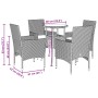 Set de comedor jardín 5 pzas con cojines ratán PE acacia negro by vidaXL, Garden sets - Ref: Foro24-3278728, Price: 282,10 €,...