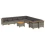 Set de sofás de jardín 11 pzas y cojines ratán sintético gris by vidaXL, Garden sets - Ref: Foro24-3262050, Price: 861,02 €, ...