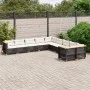 Set de sofás de jardín 10 pzas cojines ratán sintético negro de vidaXL, Conjuntos de jardín - Ref: Foro24-3262046, Precio: 80...