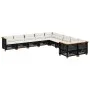 Set de sofás de jardín 10 pzas cojines ratán sintético negro de vidaXL, Conjuntos de jardín - Ref: Foro24-3262046, Precio: 80...