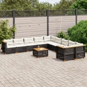 11-piece garden sofa set and black synthetic rattan cushions by vidaXL, Garden sets - Ref: Foro24-3262052, Price: 858,77 €, D...