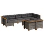 Set de sofás de jardín 10 pzas con cojines ratán sintético gris by vidaXL, Garden sets - Ref: Foro24-3261996, Price: 676,40 €...