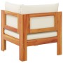 Eckgartensofa mit Kissen aus massivem Akazienholz von vidaXL, Modulare Sofas für den Außenbereich - Ref: Foro24-367622, Preis...