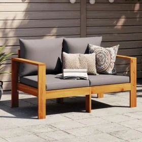 2 seater garden sofa with solid acacia wood cushions by vidaXL, Modular outdoor sofas - Ref: Foro24-367629, Price: 183,12 €, ...