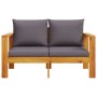 2 seater garden sofa with solid acacia wood cushions by vidaXL, Modular outdoor sofas - Ref: Foro24-367629, Price: 173,74 €, ...