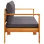 2-Sitzer-Gartensofa mit Kissen aus massivem Akazienholz von vidaXL, Modulare Sofas für den Außenbereich - Ref: Foro24-367629,...
