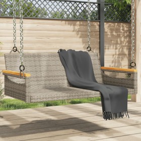 Banco columpio de ratán sintético gris 109x62x40 cm de vidaXL, Bancos de jardín - Ref: Foro24-368144, Precio: 101,80 €, Descu...