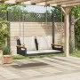 Schaukelbank mit schwarzen synthetischen Rattankissen 109x62x40 cm von vidaXL, Gartenbänke - Ref: Foro24-368146, Preis: 121,5...