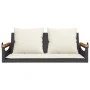 Schaukelbank mit schwarzen synthetischen Rattankissen 109x62x40 cm von vidaXL, Gartenbänke - Ref: Foro24-368146, Preis: 121,5...