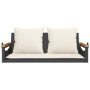 Swing bench with black synthetic rattan cushions 109x62x40 cm by vidaXL, garden benches - Ref: Foro24-368146, Price: 106,24 €...