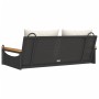 Schaukelbank mit schwarzen synthetischen Rattankissen 109x62x40 cm von vidaXL, Gartenbänke - Ref: Foro24-368146, Preis: 106,2...