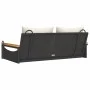 Schaukelbank mit schwarzen synthetischen Rattankissen 109x62x40 cm von vidaXL, Gartenbänke - Ref: Foro24-368146, Preis: 121,5...