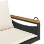 Swing bench with black synthetic rattan cushions 109x62x40 cm by vidaXL, garden benches - Ref: Foro24-368146, Price: 106,24 €...