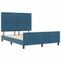 Estructura de cama Azul oscuro 140 x 200 cm Terciopelo