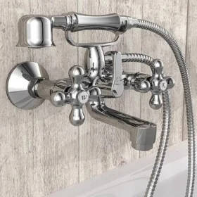 SCHÜTTE Two-handle bathtub mixer tap with hand shower ELK chrome by SCHÜTTE, Faucets - Ref: Foro24-429363, Price: 112,92 €, D...