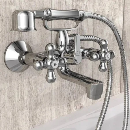 SCHÜTTE Two-handle bathtub mixer tap with hand shower ELK chrome by SCHÜTTE, Faucets - Ref: Foro24-429363, Price: 112,92 €, D...