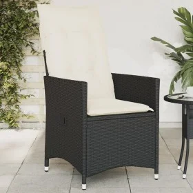 Gartenliege mit schwarzen synthetischen Rattankissen von vidaXL, Gartenstühle - Ref: Foro24-365638, Preis: 128,19 €, Rabatt: %
