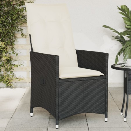 Garden recliner with black synthetic rattan cushions by vidaXL, Garden chairs - Ref: Foro24-365638, Price: 116,83 €, Discount: %