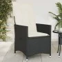 Sillón reclinable de jardín con cojines ratán sintético negro de vidaXL, Sillas de jardín - Ref: Foro24-365638, Precio: 128,1...