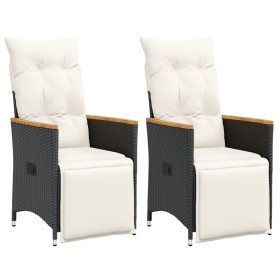 Kissen für Gartenliegen, 2 Stück, schwarzes synthetisches Rattan von vidaXL, Gartenstühle - Ref: Foro24-365671, Preis: 244,04...