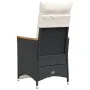 Garden recliners cushions 2 pcs black synthetic rattan by vidaXL, Garden chairs - Ref: Foro24-365671, Price: 229,62 €, Discou...